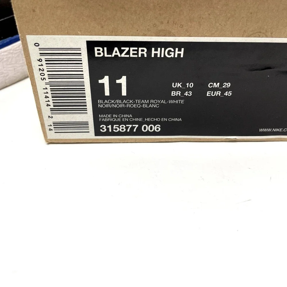 Nike Blazer High Sneakers Black/Blue Retro Streetwear 315877 006 2009 Sz 11 Read
